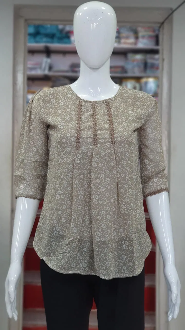 Ff 8084 Fancy Stylish Daily Wear Georgette Top Collection